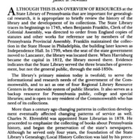 Genealogical Research at the State Library of Pennsylvania