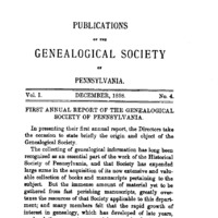 First Annual Report, March 6, 1893 (Reprint)
