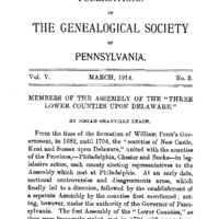 Members of the Assembly of the "Three Lower Counties upon Delaware"