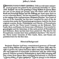 Provincial Tax Lists of the Three Lower Counties, 1693