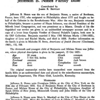 Three Bible Records: Jefferson B. Nones Family Bible