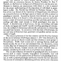 The Course in Genealogical Methods, 1956-57