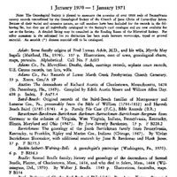 Genealogical Accessions by the Genealogical Society and the Historical Society of Pennsylvania, 1 January 1970-1 January 1971