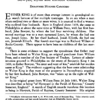 Esther King of Philadelphia and Bucks Counties and her Bowyer, Lynn and Elfreth Children