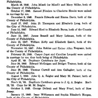 Marriages Solemnized by James W. Fletcher, Alderman of Philadelphia County, Pennsylvania, 1845-1854.