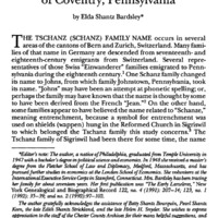 Some Ancestors and Descendants of Jacob Shantz of Coventry, Pennsylvania
