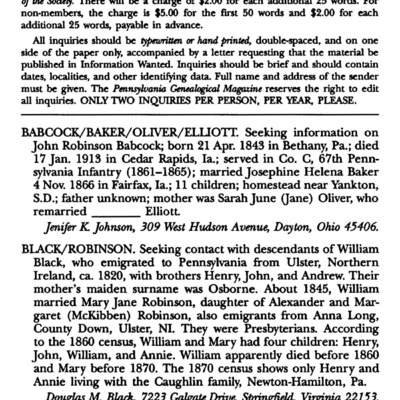 Information Wanted