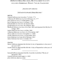 DeHaven Bible Record, Montgomery County, Including Zimmerman, Wright, Taylor, Stackhouse