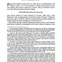 A Corrected Lineage of Hon. John Moore of South Carolina and Pennsylvania