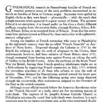 Notes on the Ribaud Family of Acadia and Philadelphia