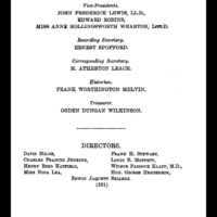 Officers of the Genealogical Society of Pennsylvania