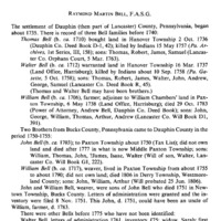 The Bells in Dauphin County Before the Revolution