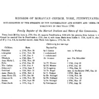Records of Moravian Church, York, Pennsylvania. Soul-Register of the Members of the Congregation and Society and their Children in Yorktown in the Year 1780
