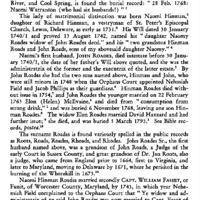 Naomi Hinman of Lewes, Delaware, and Her Six Marriages: Roades, Fasset, Layfield, Newbold, Shankland, Warrington