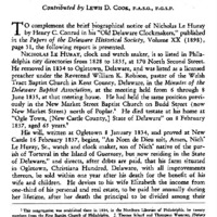 Nicholas Le Huray, Clock and Watch Maker of the Isle of Guernsey, of Philadelphia, and of Ogletown, Delaware