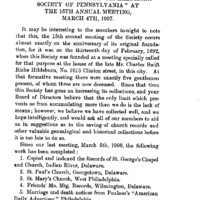 Fifteenth Annual Report of the Board of Directors of the Genealogical Society of Pennsylvania at the 15th Annual Meeting, March 4th, 1907