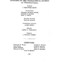 Officers of the Genealogical Society of Pennsylvania