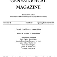 The Pennsylvania Genealogical Magazine, Vol 45, No 1, Title