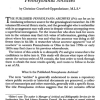 Lost in Pennsylvania? Try the Published Pennsylvania Archives