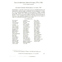 Election Returns, Lists Of Voters, 1776-1790