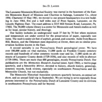 The Lancaster Mennonite Historical Society