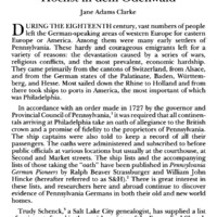 Some Eighteenth-Century Emigrants from Hochst in dem Odenwald