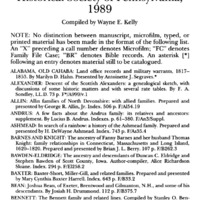 Genealogical Accessions by the Genealogical Society and the Historical Society of Pennsylvania, 1989