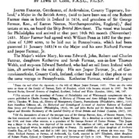 Farmar of Ardevalaine, County Tipperary, Ireland and of Whitemarsh, Philadelphia County, Pennsylvania