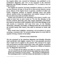 A Pennsylvania Viewpoint on the 1757 English Militia Law