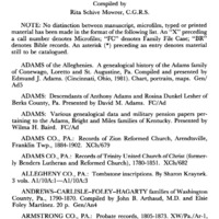 Genealogical Accessions by the Genealogical Society and the Historical Society of Pennsylvania, 1982