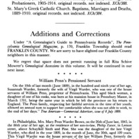 A Genealogist's Guide to Pennsylvania Records