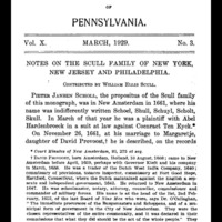 Notes on the Scull Family of New York, New Jersey and Philadelphia
