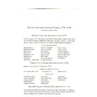 Election Returns, Lists of Voters, 1776-1790