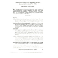 Marriages in the Docket of John Gloninger, Lancaster County, 1784-1786