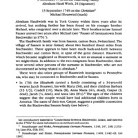 Hauswirth of York County from Bischweiler in 1738 and 1749