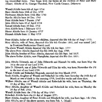 Peter Alrichs Family Records, New Castle County, Delaware