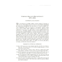 Coroner's Inquests, Mifflin County, 1874-1891