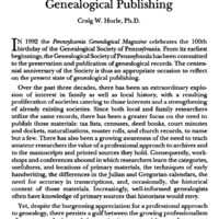 Commentary: The Current State of Genealogical Publishing