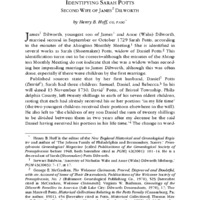 Identifying Sarah Potts, Second Wife of James Dilworth