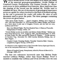 A Genealogical Perspective: Correcting Errors in Local Histories