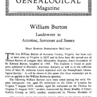 William Burton Landowner in Accomac, Somerset and Sussex