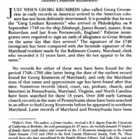 Georg Krumrein of Baltimore County, Maryland