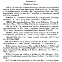 Genealogical Accessions by the Genealogical Society and the Historical Society of Pennsylvania, 1981