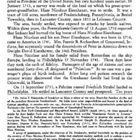 THE EISENHOWER GENEALOGY: A Post Script