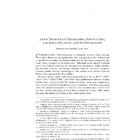 Jacob Kollock of Philadelphia, Pennsylvania, and Lewes, Delaware, and His Descendants