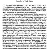 The Philadelphia Archives Birth Authentications Index