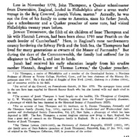 John Thompson of Nether Compton, Dorset, and Philadelphia, Quaker Schoolmaster and Merchant, and His Philadelphia Descendants