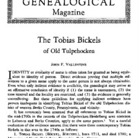 The Tobias Bickels of Old Tulpehocken