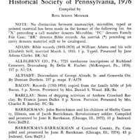 Genealogical Accessions by the Genealogical Society and the Historical Society of Pennsylvania, 1976
