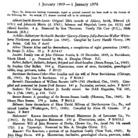 Genealogical Accessions by the Genealogical Society and the Historical Society of Pennsylvania, 1 January 1969-1 January 1970